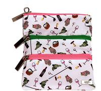 Glove It Sac de Golf Triple Zip pour Femmes, Tissu Résistant et Stylé avec Trois Compartiments pour Tés, Cartes de Score et Objets Personnels pour Golfeuses Actives - Neuf et Vin - Taille Unique