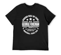 Glove Spa Men's Round Neck T-Shirt George Foreman Boxing Training Twin Needle Sleeves and Hem Black 3XL