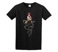 Glove Spa Men's T Shirt Steins Gate Makise Kurisu 7 Red Cool and Breathable Black XL