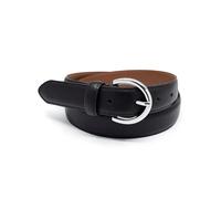 GLOVE STORY Ceinture Femme en Cuir Noir | Boucle Métal Élégante Style Habillé | Cadeau Accessoire Mode Haut de Gamme pour Jean, Tailleur Costume et Pantalon - Largeur 35mm