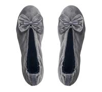 GLOVE STORY Chaussons Ballerines d’Intérieur Femme en Velours avec Semelle en Cuir Souple - Matière Douce et Confortable - Ballerines Chaussons Femme Doux - Fabrication Artisanale (Rayures M)