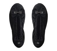 GLOVE STORY Chaussons Ballerines d’Intérieur Femme en Velours avec Semelle en Cuir Souple - Matière Douce et Confortable - Ballerines Chaussons Femme Doux - Fabrication Artisanale (Rayures M)