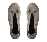 GLOVE STORY Chaussons Ballerines d’Intérieur Femme en Velours avec Semelle en Cuir Souple - Matière Douce et Confortable - Ballerines Chaussons Femme Doux - Fabrication Artisanale (Rayures M)