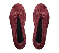 GLOVE STORY Chaussons Ballerines d’Intérieur Femme en Velours avec Semelle en Cuir Souple - Matière Douce et Confortable - Ballerines Chaussons Femme Doux - Fabrication Artisanale (Rayures M)