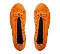 GLOVE STORY Chaussons Ballerines d’Intérieur Femme en Velours avec Semelle en Cuir Souple - Matière Douce et Confortable - Ballerines Chaussons Femme Doux - Fabrication Artisanale (Rayures M)