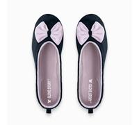 GLOVE STORY Chaussons Ballerines d’Intérieur Femme en Velours avec Semelle et Nœud Orné de Strass Brillants - Matière Élégante, Douce et Confortable - Chaussons Femme Chic - Fabrication Artisanale