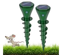 Glovios Anti Taupe Solaire Vibration Ultrasons Répulsif Taupe Efficace Répulsifs Anti-Taupes IP65 Imperméable Répulsif Serpent Ultrason Anti Rongeurs (Vert - 2 pièces)