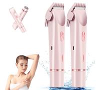 Glow Aura Rasoir Silkglide Pro, rasoir Glow Aura à double tête, tondeuse électrique étanche pour bikini pour femme (2 pièces)