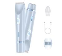 Glow Aura Womens Shaver, 2025 New Dual Head Bikini Shaver for Women, 2-In-1 Trimmer for Women, Wet & Dry (Blue)