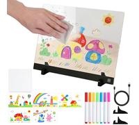 Glow Board - Tapis LED rechargeable, panneau d'écriture en acrylique effaçable avec 4 modes | Enfants adolescents chambre à coucher salle de jeux maison école créative éducative amusante pratique
