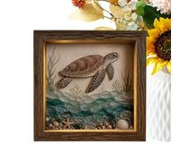 Glow Box Display Case - Coastal Sea Glass Decoration with LED Warm Light