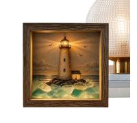 Glow Box Display Case - Coastal Sea Glass Decoration with LED Warm Light