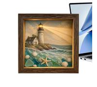 Glow Box Display Case - Coastal Sea Glass Decoration with LED Warm Light