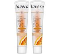 Glow by Nature Fluide Solaire Anti-UV SPF 50 - Protection minérale contre les UVA & UVB - Vitamine C & acide férulique - vegan - 40 ml (Lot de 2)