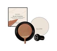 Glow Coussin De De Teint, Crème Cc À Coussin D'air Pour Tête De Champignon, Maquillage À Couverture Complète Avec Applicateur, Hydratant Longue Durée (Couleur de peau profonde, One Size)