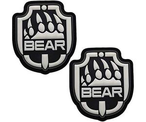 Glow Dark Russia Escape from Tarkov EFT Bear Paw USEC PVC Patches, Badges d'emblème de moral militaire tactique Décoration drôle Appliques de bricolage - Crochet de fixation et support de boucle