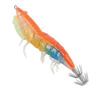 Glow Effect Squid Jig Shrimp Egi Leurre avec corps en plastique dur et jambes souples pour un mouvement léger et naturel, convient pour la pêche au poulpe et à la seiche (bleu)