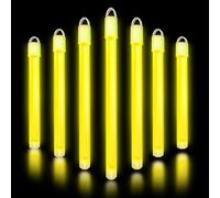 Glow Fever Party Dragon Lot de 100 bâtons phosphorescents en vrac de 15,2 cm avec embouts et cordons - Accessoires de fête pour célébrations, anniversaires, festivals et plus encore - Jaune
