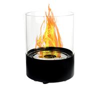 GLOW FIRE Cheminée de Table Ethanol Emma (Ronde) - Feu de Table élégant intérieur/extérieur, Longue durée, certifié TÜV, pour Table, Jardin, Balcon, 27x20,5 cm - Noir