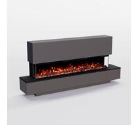 GLOW FIRE Cheminée électrique Cobalt 50 avec feu LED 3D réaliste - Cheminée électrique autonome avec chauffage et cheminée, contrôle par application, effet crépitant & minuterie, max. 1800 W