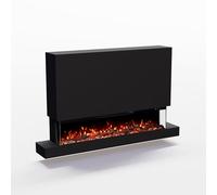 GLOW FIRE Clear Wall XL Cheminée électrique avec feu LED 3D réaliste - Sur pied - Avec chauffage et feu de cheminée - Contrôle par application - Effet crépitement et minuterie - Maximum 1800 W - 137 x