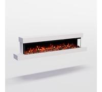 GLOW FIRE Cobalt 50 Cheminée électrique avec feu LED 3D réaliste - Cheminée murale avec chauffage et feu de cheminée, contrôle par application, effet crépitant et minuterie, max. 1800 W, 157 x 39 x 21