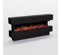 GLOW FIRE Cobalt 50 Cheminée électrique avec feu LED 3D réaliste - Sur pied - Avec chauffage et feu de cheminée - Contrôle par application - Effet crépitement et minuterie - Maximum 1800 W - 149 x 69