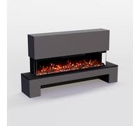GLOW FIRE Cobalt Cheminée électrique à bois avec feu LED 3D réaliste - Sur pied - Avec chauffage et feu de cheminée - Contrôle par application - Effet crépitement et minuterie - Maximum 1800 W - 137 x