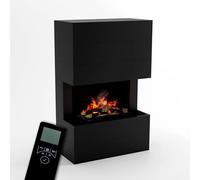 GLOW FIRE Opti-Myst 600 - Cheminée électrique à vapeur d'eau avec flammes 3D réalistes - Effet crépitement et télécommande - 90 x 140 x 45 cm - Noir