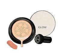 Glow Foundation Cushion Concealer, Mushroom Head Air Cushion CC Cream,BB Cream Face Makeup Foundation, Even Skin Tone,Moisturizing Concealer Brighten for All Skin Types (Brown)