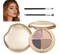Glow Gallery Highlighting Eye Cheek Palette, Metallic Shimmer Eye Cheek Palette, 4 Color Eyeshadow And Highlighter Makeup,All In One Sleek Palettes