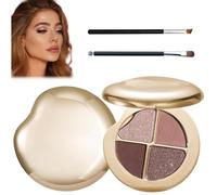Glow Gallery Highlighting Eye Cheek Palette, Metallic Shimmer Eye Cheek Palette, 4 Color Eyeshadow And Highlighter Makeup,All In One Sleek Palettes