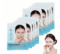 Glow Haven Collagen et Peptides patch yeux coréen,contour des yeux coréen,anti-poches,rides,Masque hydratant pour le contour des yeux,pour poches et peau fatiguée,facile à transporter (10PC)