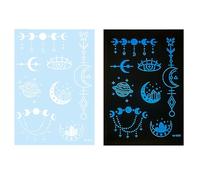 Glow in Dark Tattooed Butterfly Flower Temporary Stickers Waterproof White Sticker for Wedding Glow in the Dark White Sticker Flower Star Temporary