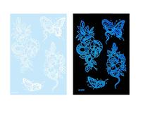 Glow in Dark Tattooed Butterfly Flower Temporary Stickers Waterproof White Sticker for Wedding Glow in the Dark White Sticker Flower Star Temporary