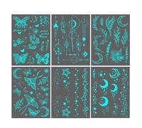 Glow in the Dark Body Sticker - Night Glow Body Art pour le maquillage du festival | Autocollant fluorescent imperméable avec conception artistique, fonctionnalités d'autocollants adaptables pour les