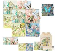 Glow-in-The-Dark Butterfly Fridge Magnets, Set of 4 Flower and Butterfly Decorative Magnets for Refrigerator, Metal Enamel Decorative, DIY Art Crafts Decor Gift for Friends Family (2 Pcs)