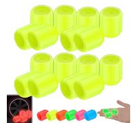 Glow-in-The-Dark Car Tire Valve Cap Set, Fluorescent Valve Caps, Waterproof Luminous Car Tire Valves Caps, Easy to Install No Tool Required for Vehicle Bikes (Yellow,16pcs)