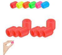 Glow-in-The-Dark Car Tire Valve Cap Set, Glow Valve Stem Caps, Luminous Night Rider Valves Cover, Durable Easy to Install No Tool Required, for Most Vehicle Tires (Red)