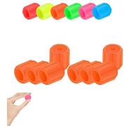 Glow-in-The-Dark Car Tire Valve Cap Set, Glow Valve Stem Caps, Luminous Night Rider Valves Cover, Durable Easy to Install No Tool Required, for Most Vehicle Tires (Orange)