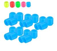 Glow-in-The-Dark Car Tire Valve Cap Set - Waterproof Luminous Fluorescent Stem Caps, Easy to Install No Tool Required, for Most Vehicle Tires (Blue)