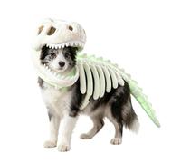 Glow in The Dark Dinosaur Skeleton Pet Costume, Soft Plush T-Rex Outfit