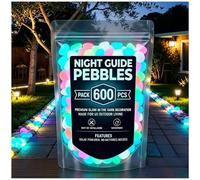 Glow In The Dark Garden Stones, Colorful Glow-In-The-Dark Garden Stones for Outdoor Landscaping, Walkways, Patio, Yard, Aquarium & Fish Tank Decor (Color,600Pcs)