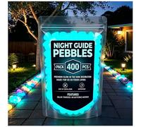 Glow In The Dark Garden Stones, Colorful Glow-In-The-Dark Garden Stones for Outdoor Landscaping, Walkways, Patio, Yard, Aquarium & Fish Tank Decor (Blue,400Pcs)