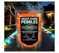 Glow in the Dark Garden Stones Colorful Luminous Pebbles for Outdoor Walkways & Yard Decor, Night Guide Glow Rocks for Garden, Fish Tank, Pathway, Magical Landscape Lighting (Orange,1000pcs)