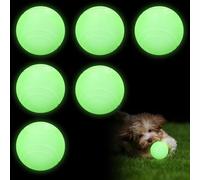 Glow In The Dark Lot de 6 balles pour chien lumineuses, en caoutchouc, indestructibles, rebondissantes, rebondissantes, pour chiens de petite, moyenne et grande taille