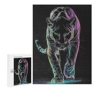 Glow-in-The-Dark Panther Art Print Puzzle 1000 Pièces Educa Jouet en Bois Cadeau Unique Décoration Intérieure Jeu Éducatif Challenge Toy Adultes Et Enfants À Partir De 14 Ans 500 PCS