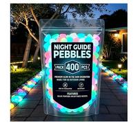 Glow in the Dark Pebbles Outdoor Luminous Glow Stones for Garden Pathways, Glowing Rocks for Yard, Aquarium, Planter & DIY Decor (Colorful,400pcs)