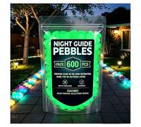 Glow in the Dark Pebbles Outdoor Luminous Glow Stones for Garden Pathways, Glowing Rocks for Yard, Aquarium, Planter & DIY Decor (Green,600pcs)
