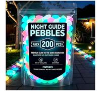 Glow in the Dark Pebbles Outdoor Luminous Glow Stones for Garden Pathways, Glowing Rocks for Yard, Aquarium, Planter & DIY Decor (Colorful,200pcs)